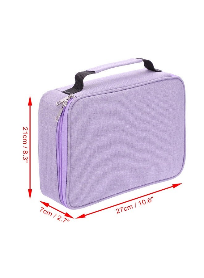 BTSKY Large Pencil Case Organizer Colored Pencil Pouch Art Bags For Supplies Portable Stationery Organizer With 3 Detachable Layers 84 Slots Multiple Zipper Pockets For Office Travel, Purple - Image 3