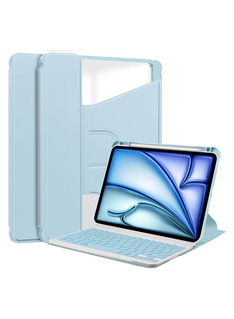 general Keyboard Case Compatible with iPad Air 13 inch 2024 (M2) Rotating Stand Smart Tablet Cover Detachable Wireless Keyboard Case with Pen Holder for iPad Air 13 - Image 1