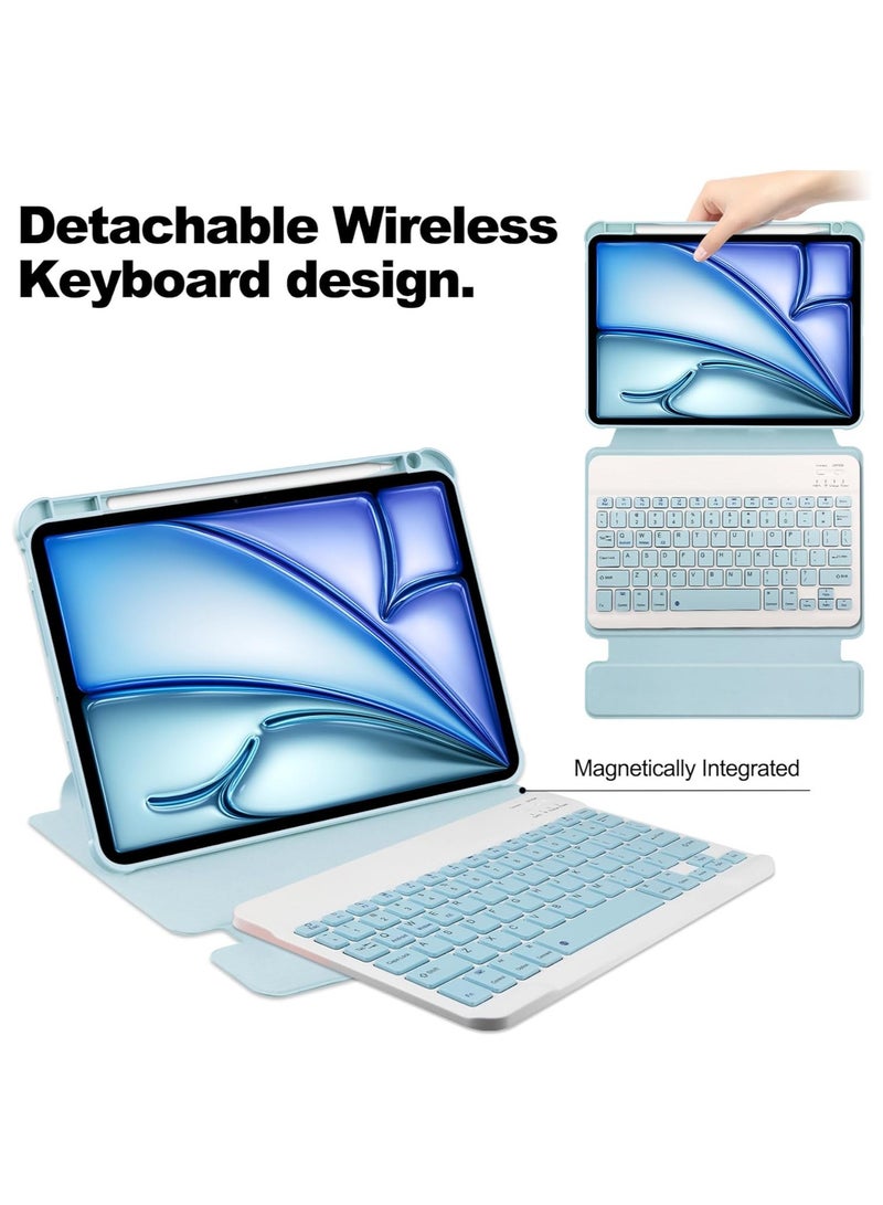 general Keyboard Case Compatible with iPad Air 13 inch 2024 (M2) Rotating Stand Smart Tablet Cover Detachable Wireless Keyboard Case with Pen Holder for iPad Air 13 - Image 5