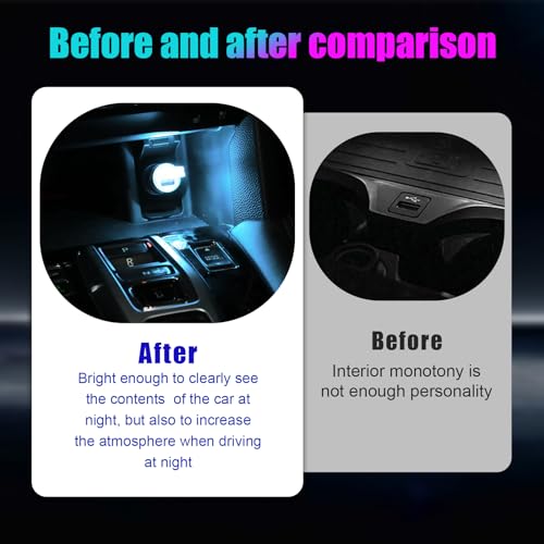 Sylvil 4 PCS USB LED Car Interior Atmosphere Lamp, Portable Mini LED Night Light, Plug-in USB Interface Trunk Ambient Lighting Kit, Universal Interior Car Accessories (Ice Blue) - Image 5