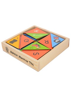Skillofun Kid - L-54B Wooden Alphabet Tiles, Non-Toxic Eco-Friendly Vibrant Wooden Tiles | Fun Interactive Puzzle | Safe Educational Play | Cognitive & Motor Skill Development | 26 Letter Set  - Image 1