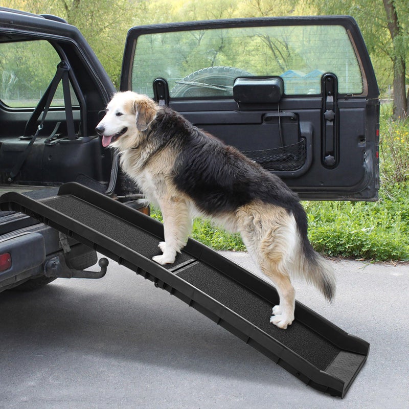 COZIWOW Folding Dog Ramps 62L Portable Pet Ramp for Large Dogs SUVCarsLightweight Cat Ramp NonSkid Surface Steps for High BedStairsCouchEasy StorageBlack 62 L