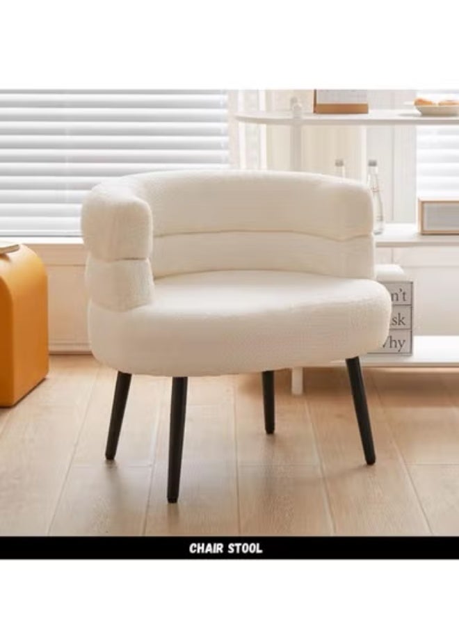 متجر ان زون كرسي تسريحة قماش بلمسة جمالية انيقة || ابيض - Image 1