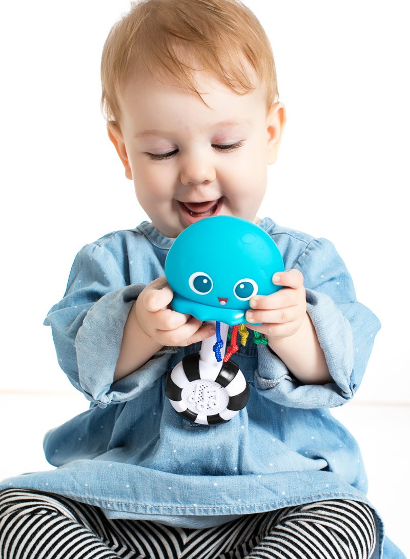 Ocean Glow Sensory Shaker Musical Toy, Color-Changing Lights & Classical Melodies, Easy-to-Grasp, Sensory Rattle for Babies Newborn+