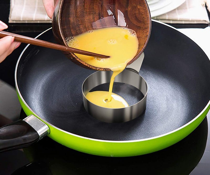 Dynore Set of 3 Egg ring/pancake/Egg Muffins Benedict With Handle - Image 4