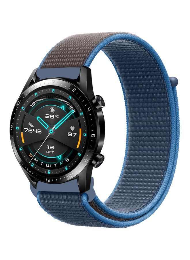 NIBEMINENT Replacement Band For Huawei Watch GT 2 - 46mm Grey/Surf Blue - Image 1