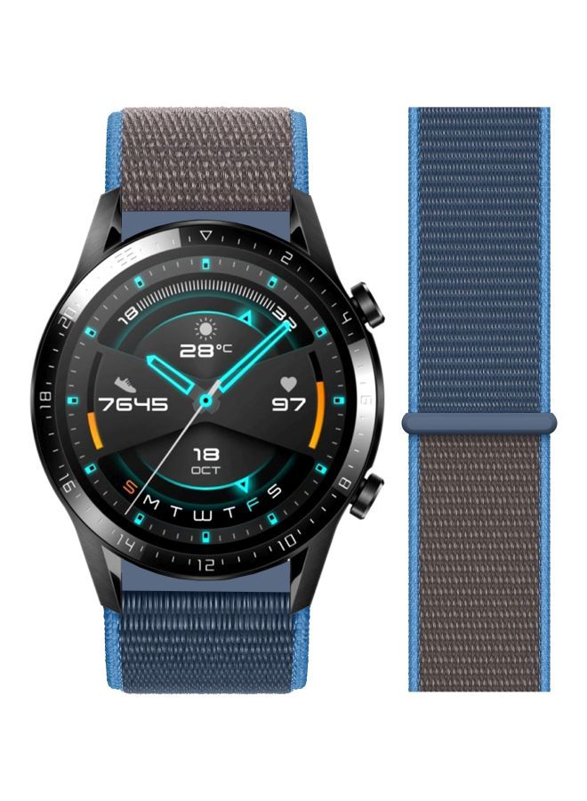 NIBEMINENT Replacement Band For Huawei Watch GT 2 - 46mm Grey/Surf Blue - Image 2