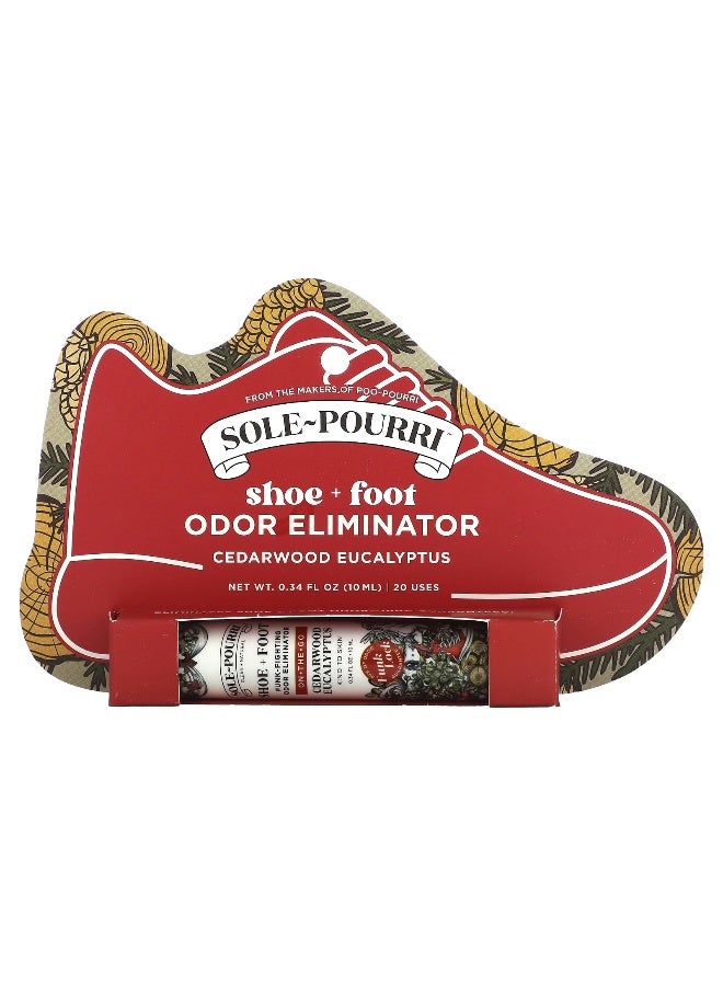 Poo-Pourri Poo-Pourri, Sole-Pourri™  Shoe+ Foot, Funk-Fighting Odor Eliminator, Cedarwood Eucalyptus, 0.34 fl (10 ml)  - Image 2