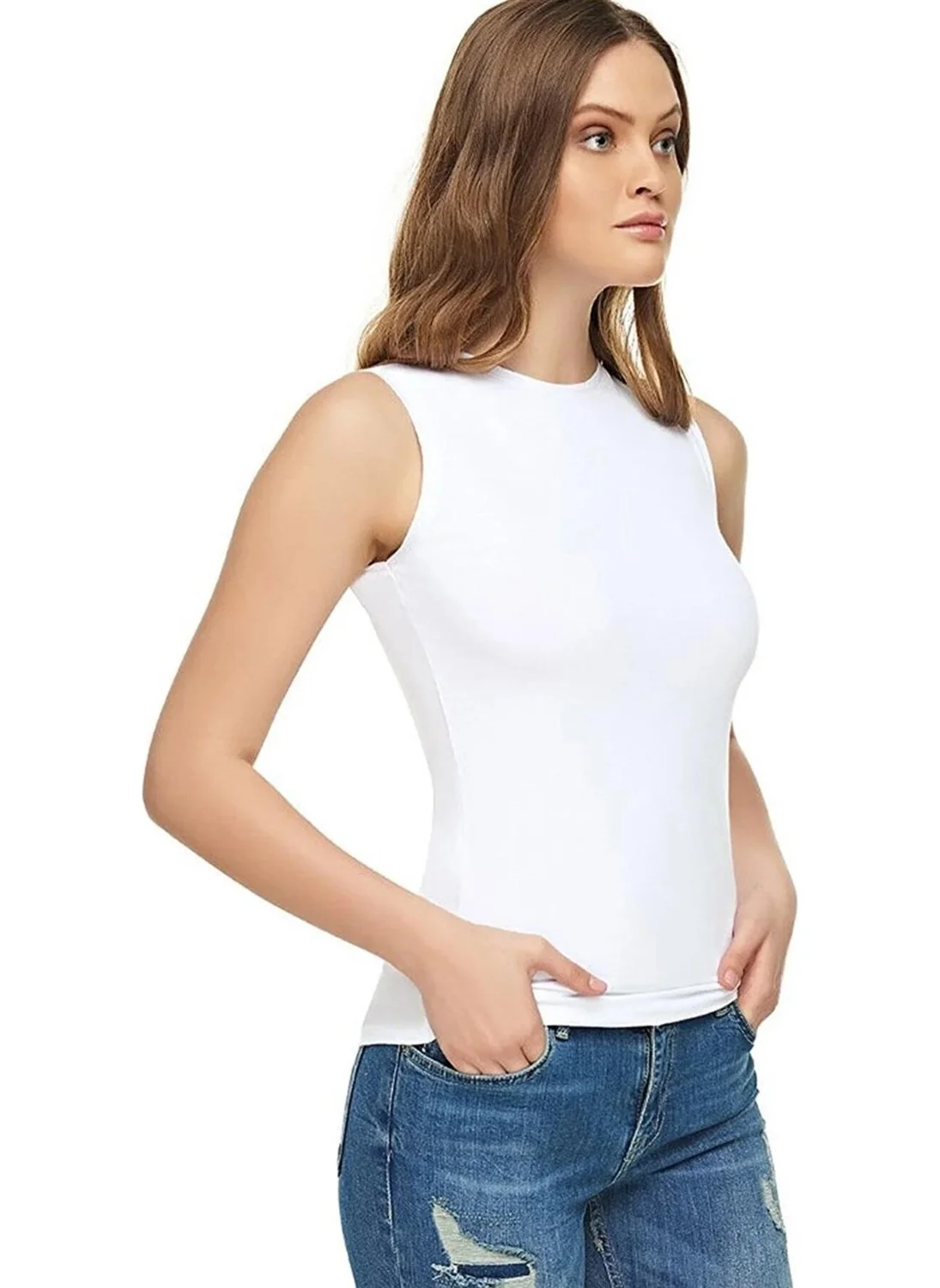 Tutku Elit e Women's Zero Sleeve Lycra Undershirt 2201- 12 Pieces