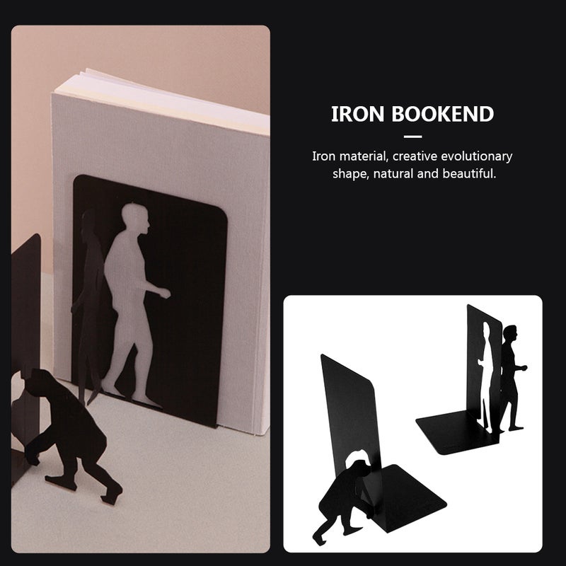 1 مجموعة الحديد bookend الإبداعية كتاب تخزين الكتب كتاب سدادة للرفوف - Image 2