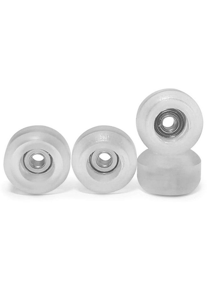 Teak Tuning CNC Polyurethane Fingerboard Bearing Wheels, Clear - Set of 4 Wheels - Durable Material with a Hard Durometer - Teak Tuning - Image 1