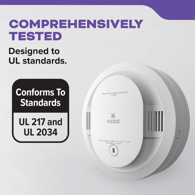 Kidde Smoke and Carbon Monoxide Detector, AA Battery Powered with LED Status Lights, 85 dB Alarm, 5 inches, 3-Pack - Image 5