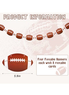 SYOSI Football Party Decorations Banner for Bowl Game Goal Post Garland Supplies Fans Club Bars Home Decor 4PCS  - Image 5