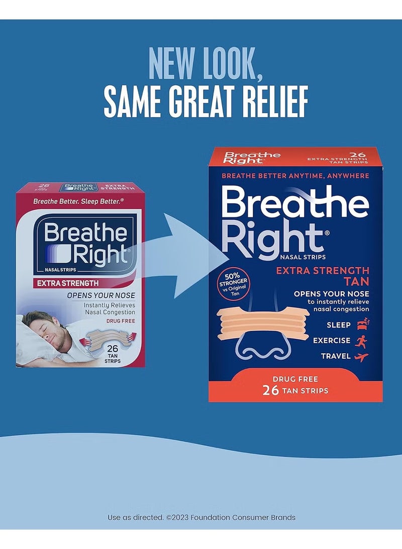 Breathe Right Nasal Strips Extra Tan, 26 Strips - Image 4