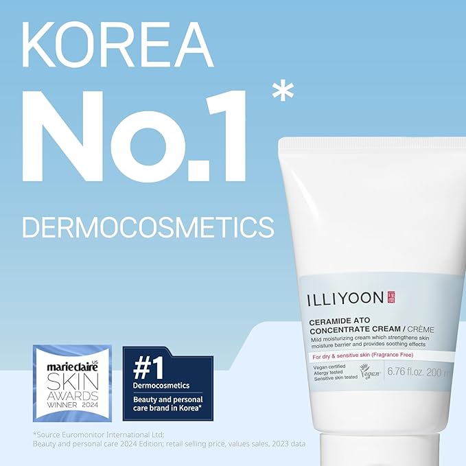 Illiyoon ILLIYOON Ceramide Ato Concentrate Cream 200ml 676 Fl Oz Moisturizer for DrySensitive Skin 100hr Hydration Restoring Skin Barrier Gentle for Infants and Adults Vegan Fragrance Free - Image 2