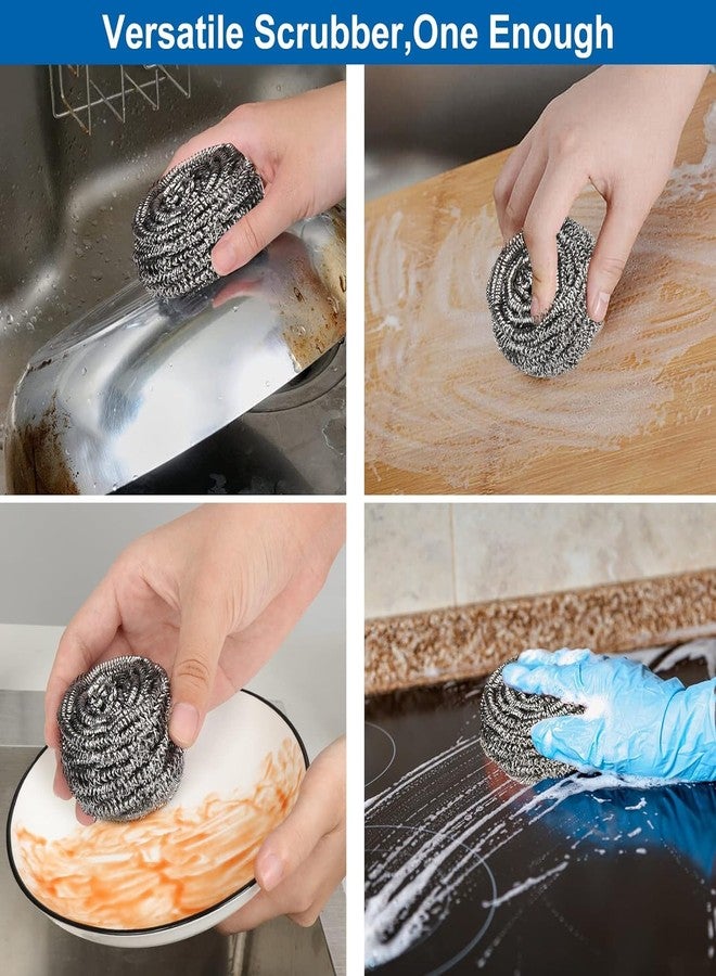 MustHome Scrubber for Utensils | Steel Scrubber for Utensils | Combo Set Steel Wool Pads, Kitchen Cleaner, Heavy Duty Cleaning Supplies - for Tough Cleaning (Pack of 12) (12) - Image 3
