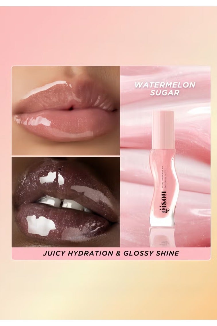 جيسو جيلو زيت الشفاه المرطب المُعَزَّز بالعسل مُرطِّب مغذي للشفاه الجافة،   لمعان عالي، ملمس ناعم،   لون وردي لامع شفاف،   رائحة البطيخ المنعشة،   (واترملون شوغر - نكهة البطيخ السكرية)،   سعة 8 مل. - Image 4