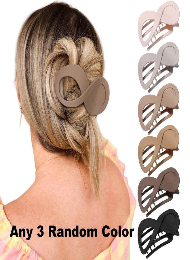 RHOSYN HAIR ACCESSORIES Flat Hair Claw Clips For Women & Girls, Matte Finish Duckbill Shape Juda Clips, Strong Grip Barrettes for Thick & Thin Hairs, Set of 3 Any Colors - Image 2