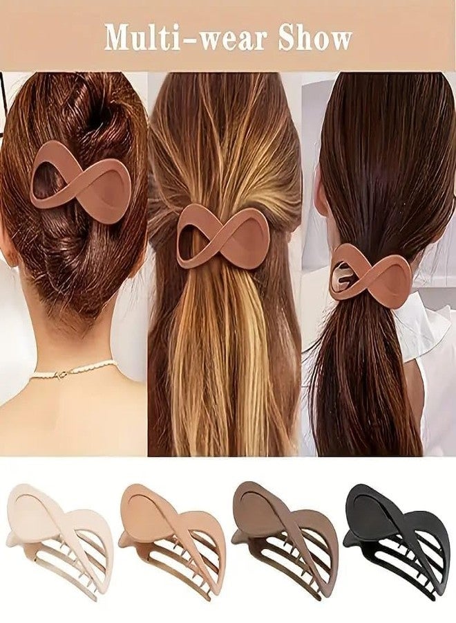 RHOSYN HAIR ACCESSORIES Flat Hair Claw Clips For Women & Girls, Matte Finish Duckbill Shape Juda Clips, Strong Grip Barrettes for Thick & Thin Hairs, Set of 3 Any Colors - Image 4