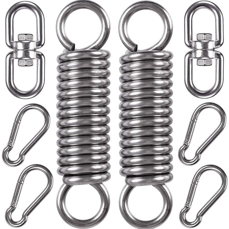 WAREMAID 2 Pack Hammock Chair Hanging Kit Swing Spring Hardware Heavy Duty Suspension Swivel Hanger Hook for Punching Bags Heavy Bag Hanging Chair Swing Seat Rocking Seat Porch Swing Garden - Image 2