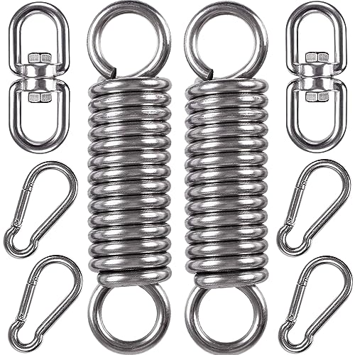 WAREMAID 2 Pack Hammock Chair Hanging Kit Swing Spring Hardware Heavy Duty Suspension Swivel Hanger Hook for Punching Bags Heavy Bag Hanging Chair Swing Seat Rocking Seat Porch Swing Garden - Image 1