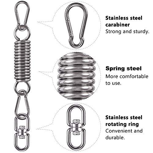 WAREMAID 2 Pack Hammock Chair Hanging Kit Swing Spring Hardware Heavy Duty Suspension Swivel Hanger Hook for Punching Bags Heavy Bag Hanging Chair Swing Seat Rocking Seat Porch Swing Garden - Image 3