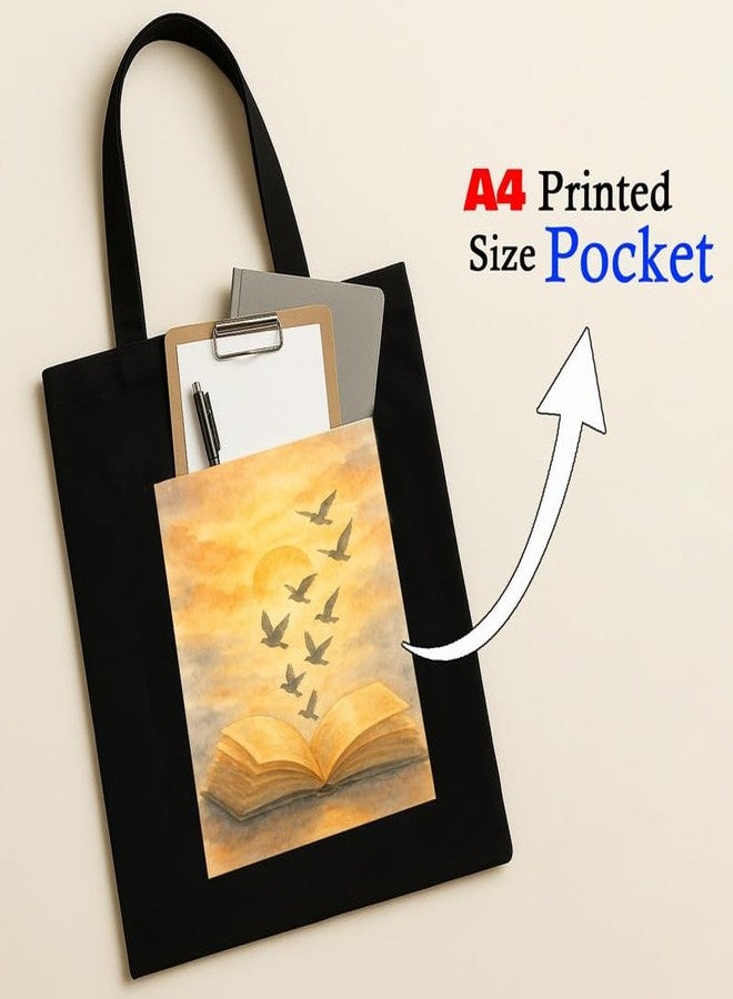 Megrok "Rise Read Repeat Book Lover?s Tote ? 16x14 Inch with A4 Pocket | Zipper Top, Study & Office Bag with Inspirational Print - Image 2