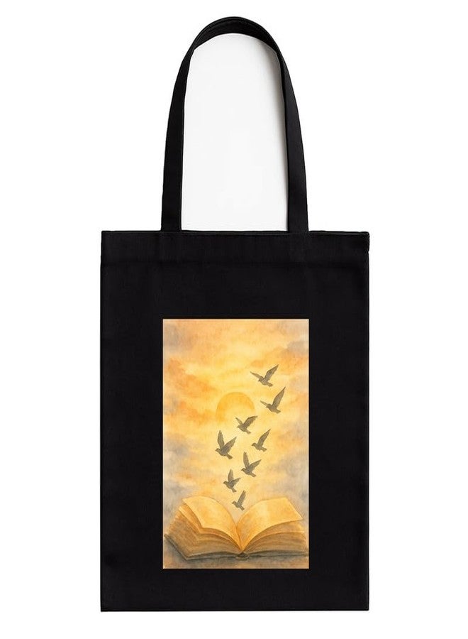 Megrok "Rise Read Repeat Book Lover?s Tote ? 16x14 Inch with A4 Pocket | Zipper Top, Study & Office Bag with Inspirational Print - Image 1