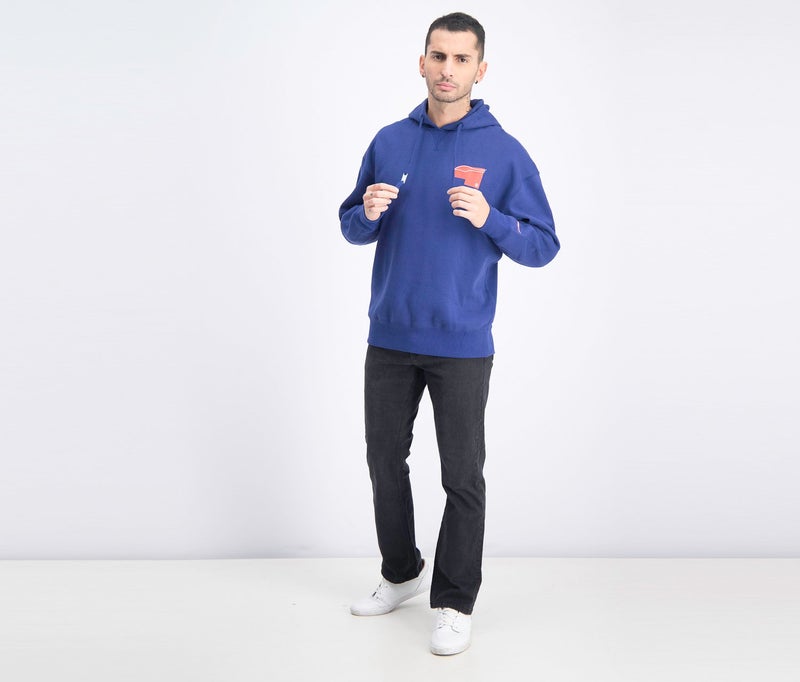 PUMA Men Hood With Drawstrings Pullover Hoodies, Blueprint - Image 4