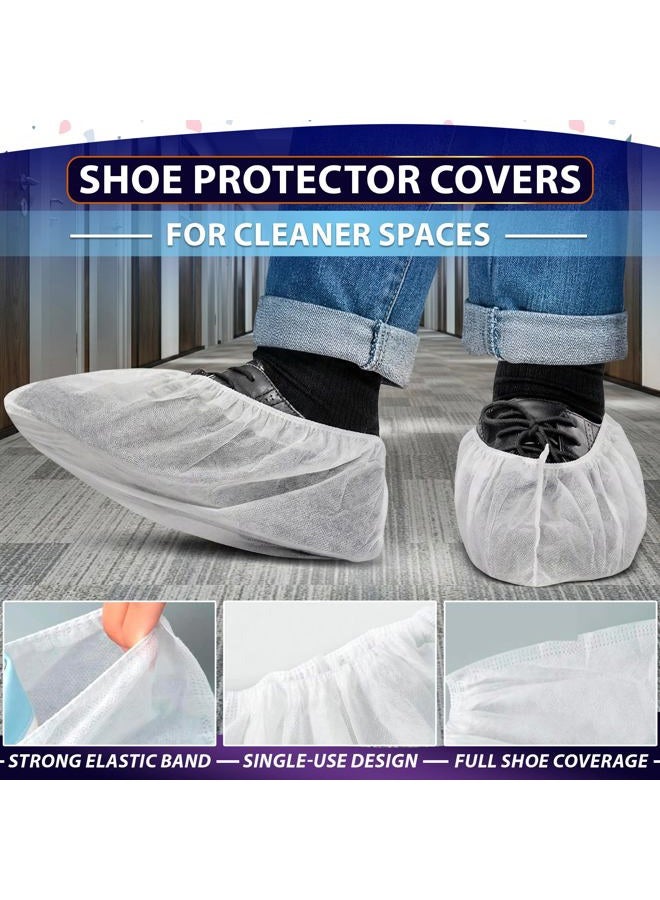 ZOKLU 100 Pack Disposable Shoe Covers Sneaker Boot Covers White Shoe Protectors Non Slip Durable Shoe Booties Cover One size(White) - Image 4