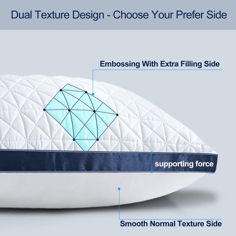 Slybear King Size Pillows Set of 2 - Cooling Hotel Luxury Bed Pillows for Sleeping 2 Pack, Supportive Breathable Down Alternative Gusseted Pillow for Side Stomach or Back Sleepers - Image 4