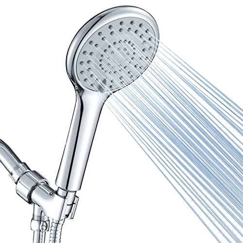 DOILIESE Shower Heads with Handheld Spray 5-Mode Hand Held Shower Head with Long Hose, High Pressure and Detachable, with Hose 60 inch, Chrome - Image 1