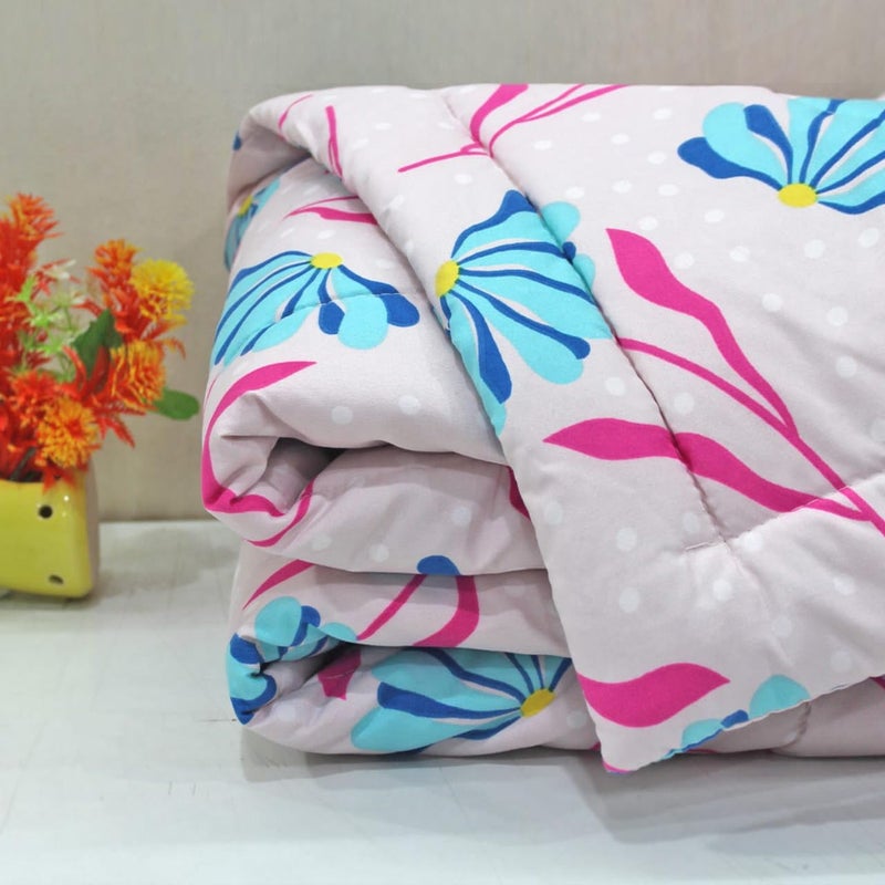 AURAVE Microfiber 210 Tc Reversible All Season Comforter/Quilt, Double, 150 GSM, Magenta - Image 1