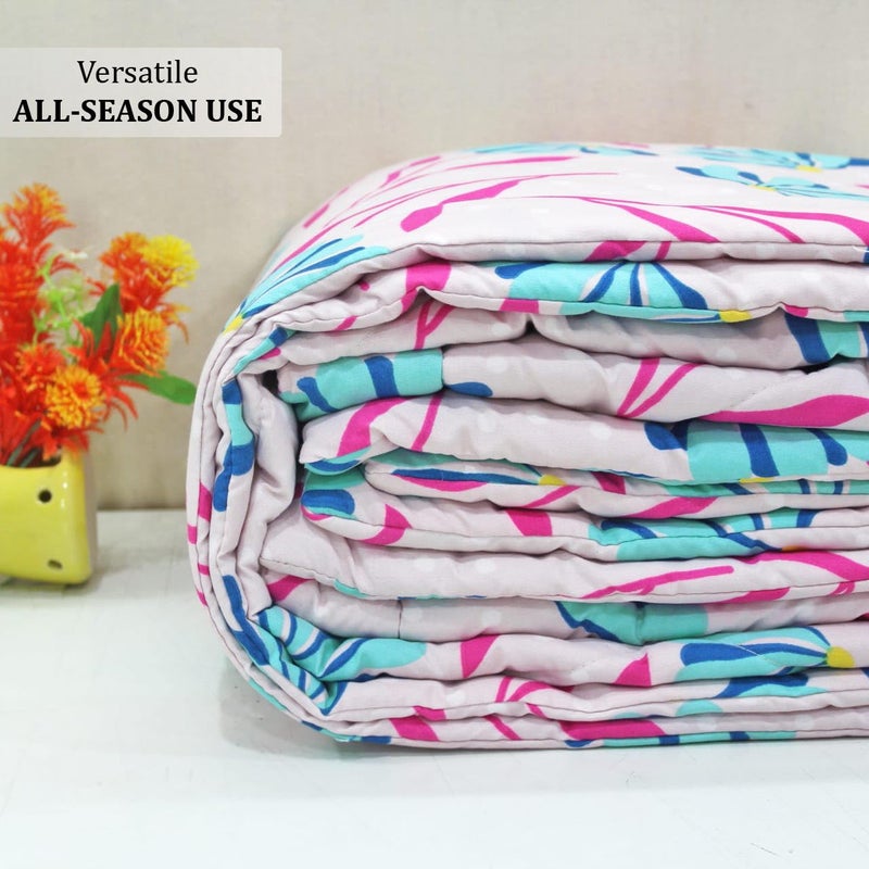 AURAVE Microfiber 210 Tc Reversible All Season Comforter/Quilt, Double, 150 GSM, Magenta - Image 3