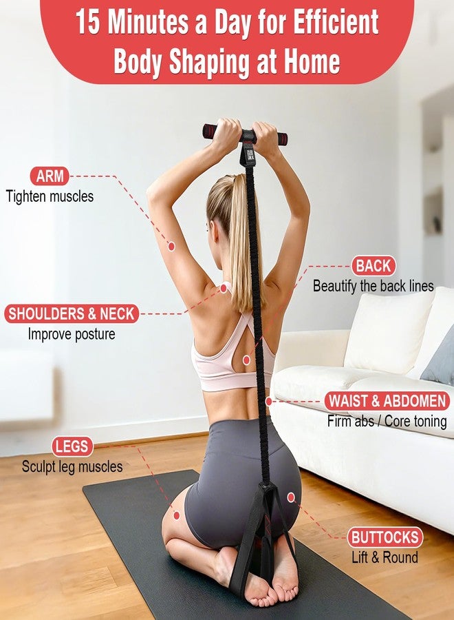 KUZARO Upgraded Pedal Resistance Band with Handles, Multifunction Foot Pedal Resistance Bands for Abdomen,Waist,Arm, Core/ABS,Leg Workout at Home - Physical Therapy,Stretching,Strength Equipment (Black) - Image 3