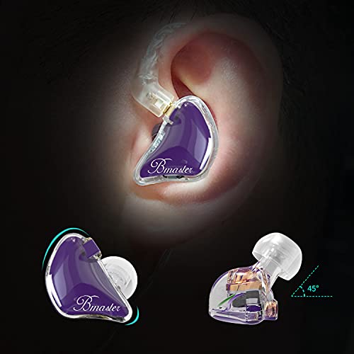 BASN Bmaster Triple Drivers in Ear Monitor Headphone with Two Detachable Cables Fit in Ear Suitable for Audio Engineer, Musician (Purple) - Image 2