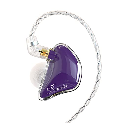 BASN Bmaster Triple Drivers in Ear Monitor Headphone with Two Detachable Cables Fit in Ear Suitable for Audio Engineer, Musician (Purple) - Image 1
