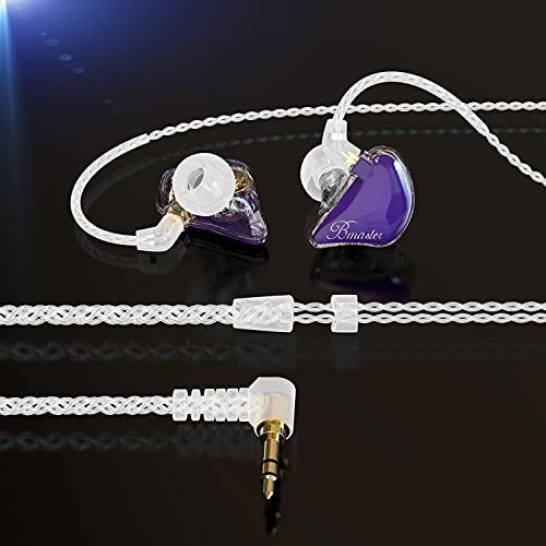 BASN Bmaster Triple Drivers in Ear Monitor Headphone with Two Detachable Cables Fit in Ear Suitable for Audio Engineer, Musician (Purple) - Image 4