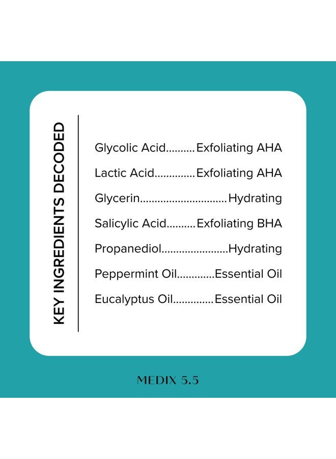Medix 5.5 Glycolic Acid + Lactic Acid Exfoliating Body Wash Gel | KP Bump Eraser | AHA Exfoliant Skin Care Body Cleanser | Keratosis Pilaris & Acne | Anti Aging AHA Foaming Body & Face Wash, 15 Fl Oz - Image 5