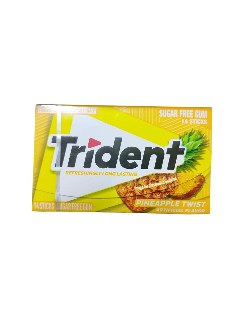 Trident Sugar-Free Pineapple Flavored Gum 14 sticks
