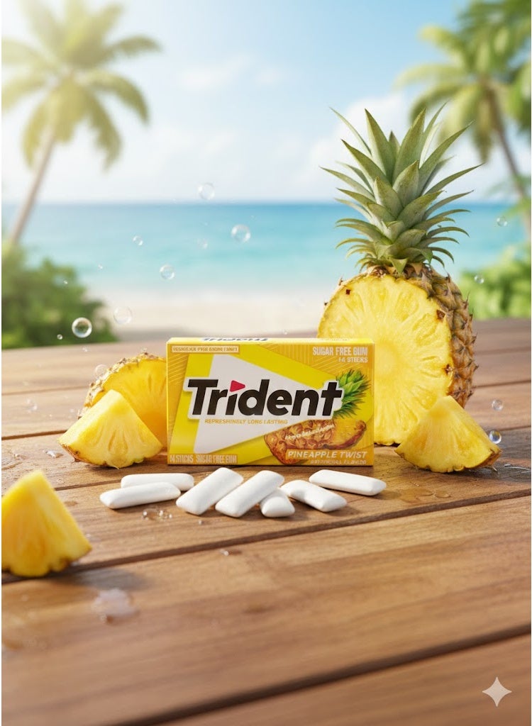 Trident Sugar-Free Pineapple Flavored Gum 14 sticks - Image 2