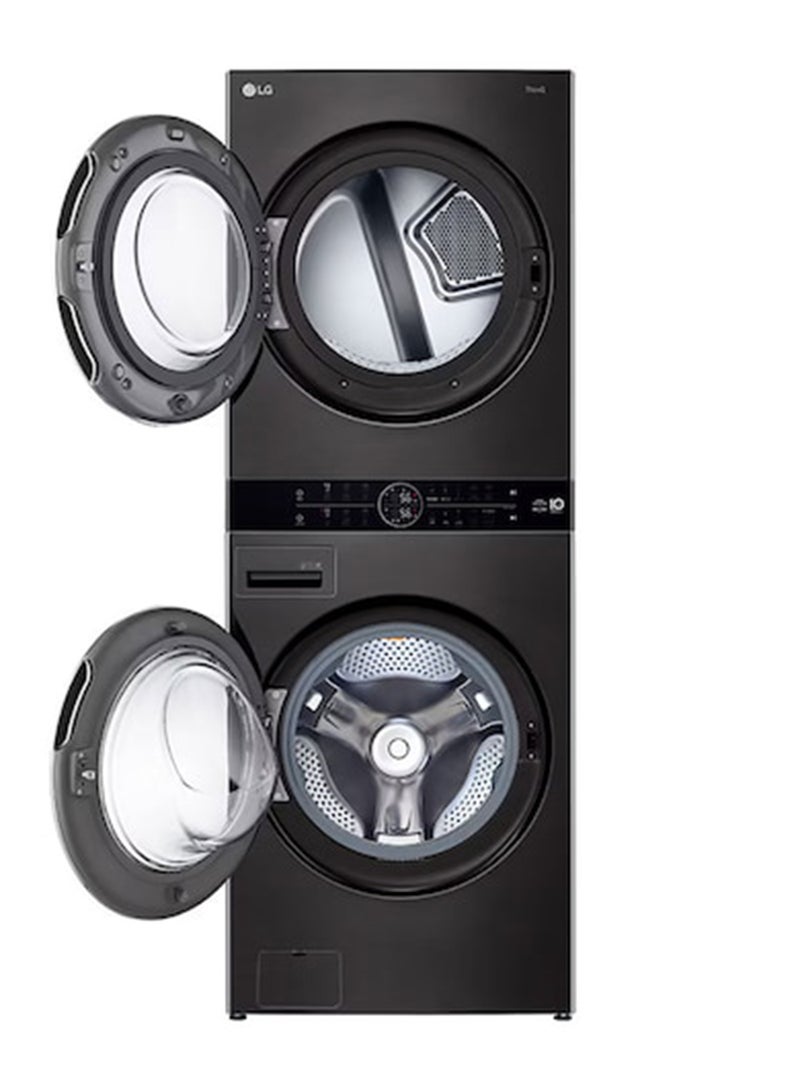 LG Single Unit Front Load 21 Kg 16kg WashTower WasherDryer ThinQ WFi WK2116BST1 Black Steel WK2116BST1 Black Steel - Image 3