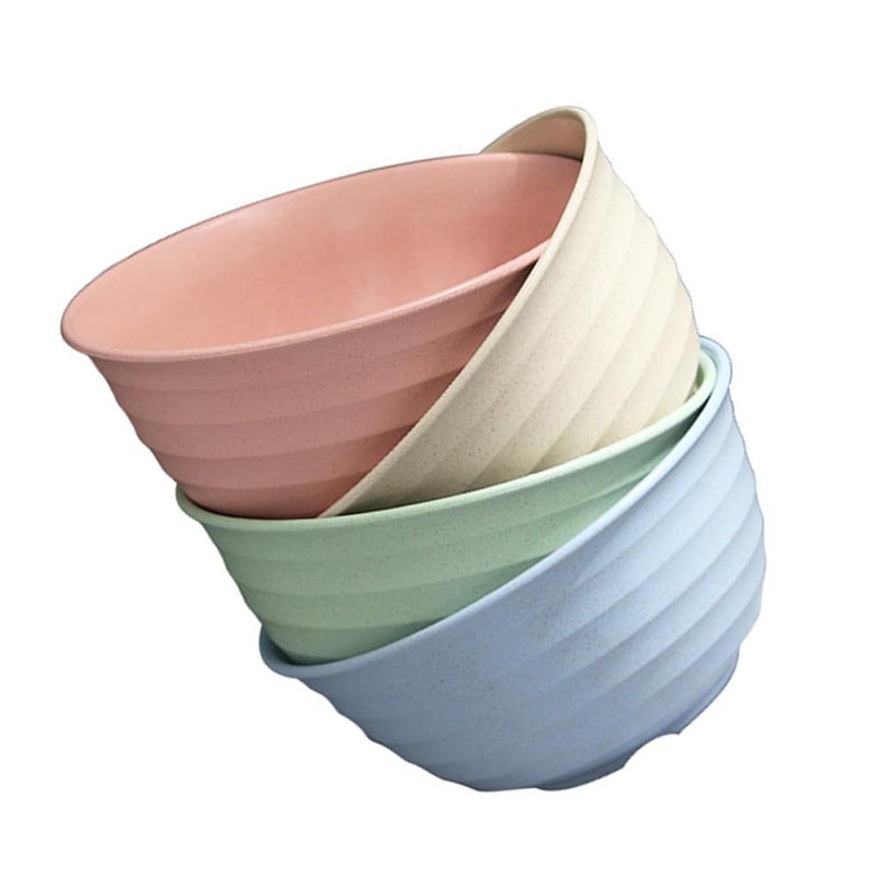 Wheat Straw Heat Resistant Soup Bowls Set of 4 Nordic Style 17cm Kitchen Serving Bowls - Image 2