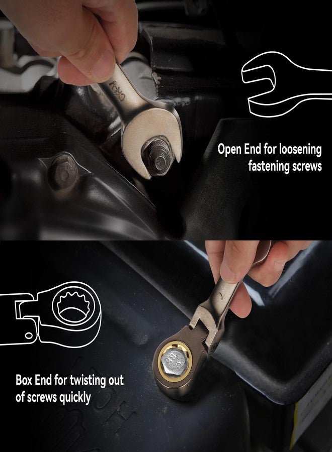 ديزن مجموعة مفاتيح ربط سقاطة قصيرة برأس مرن من DISEN، 9 قطع، 90 سنًا، مقاس متري 8-17 مم، CRV، مطلية بالنيكل، مجموعة مفاتيح ربط سقاطة مع حقيبة دوارة - Image 5