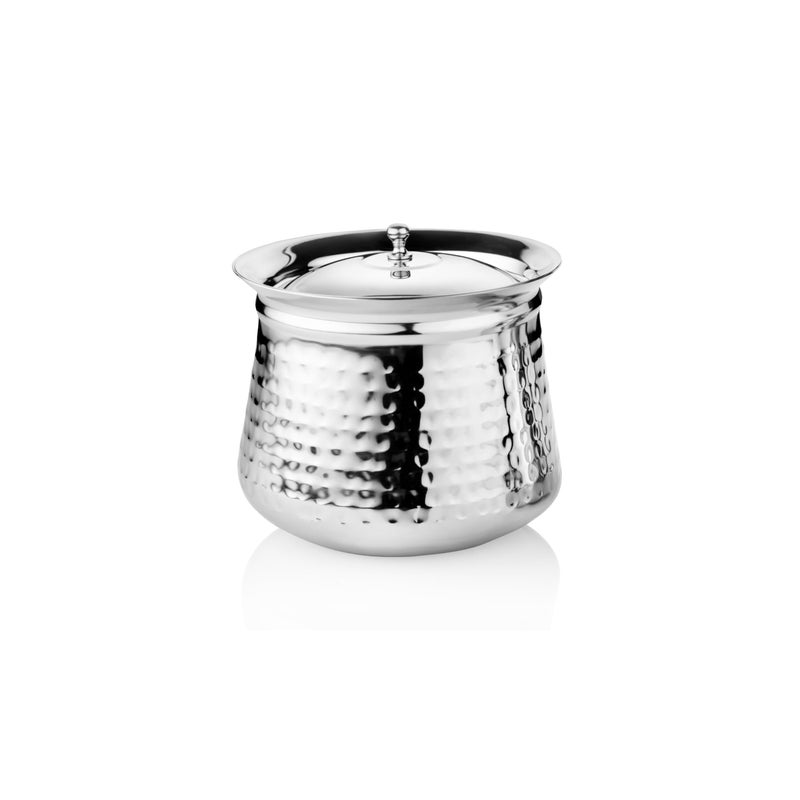 Embassy Stainless Steel Hammered French Pongal Handi with Lid | Capacity - 1250 ml | Size - 3 | Induction Friendly | Hammertone Finish | Ideal for Cooking Biryani, Curries, Stews, and More. - Image 5