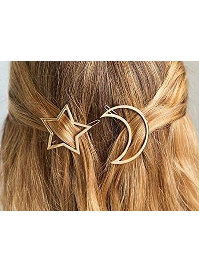 Aliza - Metal Gold And Sliver Geometric Design Barrettes Hair Clips Pins For Girls Women Random Shapes (Pack Of 12 Pins) - Image 1