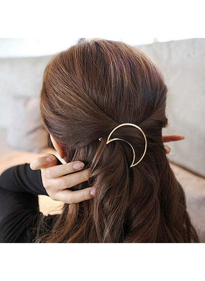 Aliza - Metal Gold And Sliver Geometric Design Barrettes Hair Clips Pins For Girls Women Random Shapes (Pack Of 12 Pins) - Image 1