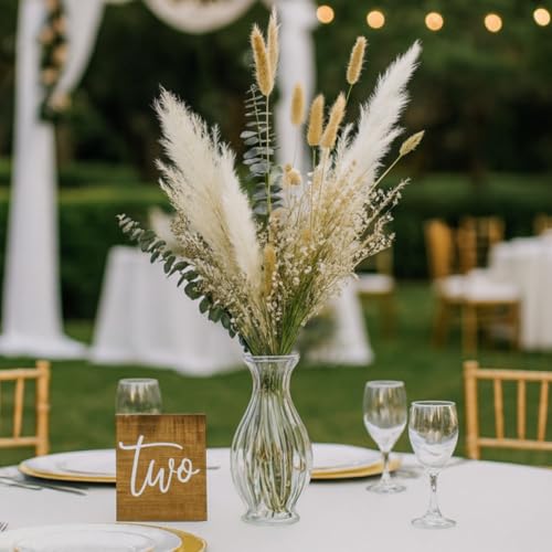 Musunny Natural Dried Flower Bouquet,17" Dried Flowers for Vase,Dried Floral Arrangements for Boho Farmhouse Home Décor Indoor with Pampas(Green) - Image 3