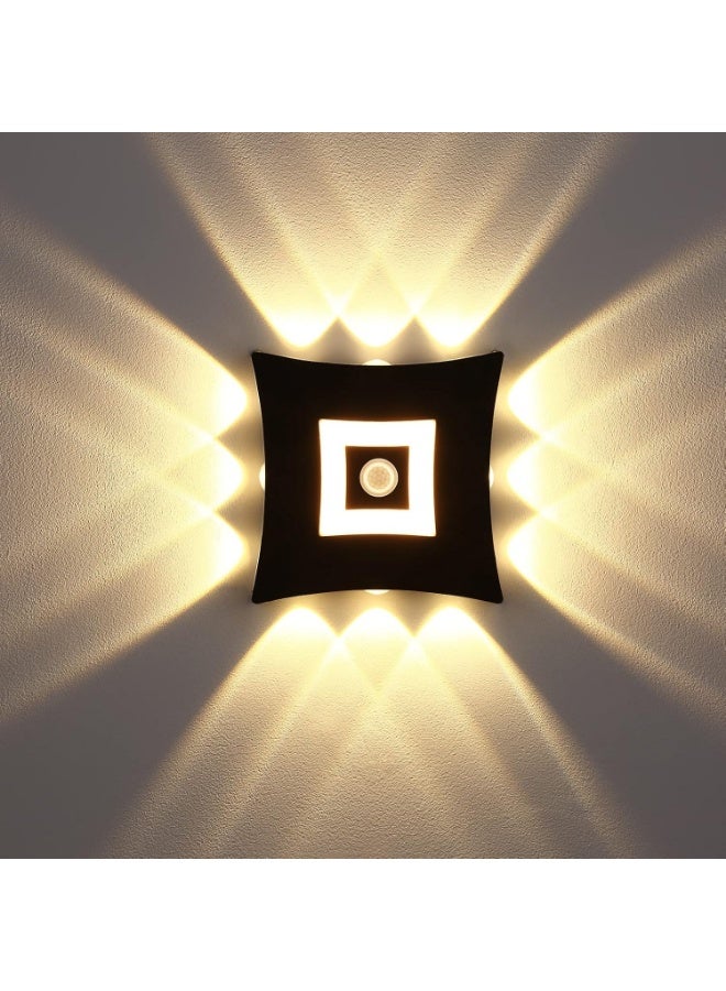 AFN Modern Square Wall Light with Decorative Light Pattern, Contemporary Indoor Wall Lamp for Living Room Bedroom Hallway, Energy Efficient Accent Lighting for Home and Office - Image 1