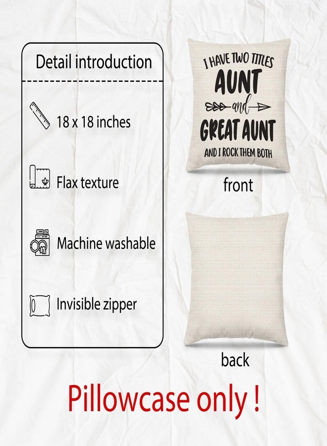 PUHEI I Have Two Titles Aunt and Great Aunt Pillow Covers 18x18, Great Aunt Gifts, Aunt Gifts from Niece Nephew, Aunt Gifts Great Aunt Gifts for Christmas, Birthday Gifts for Great Aunt - Image 5
